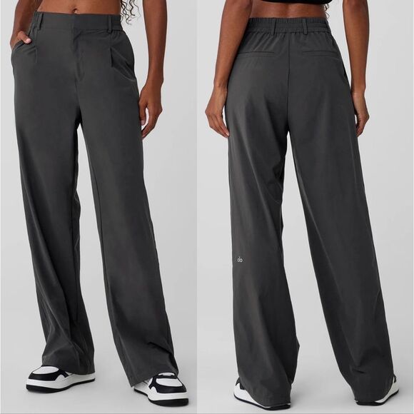 Alo High-Waist Pursuit Trouser L Anthracite Hemmed - Picture 1 of 8